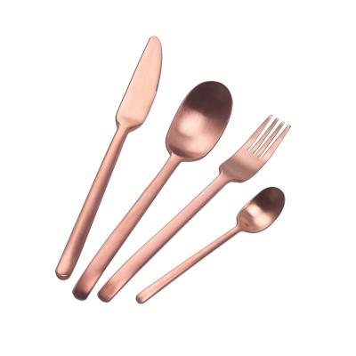 China Spoon Knife Fork Sustainable Luxury Wedding Set Matte Stainless Steel Cutlery Silverware 4 Pcs Set for sale