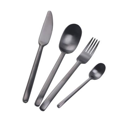 China 4 Pcs 430 Stainless Steel Knife Fork Spoon Viable Gold Cutlery Set Luxury Hotel Wedding Silverware Set for sale