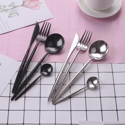 China Jieyang Viable Hot Sale 304 Stainless Steel Flatware Set Shiny Gold Spoon Fork Knife Cutlery Set for sale