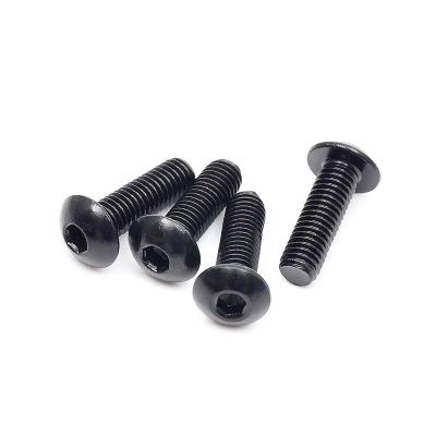 China Black Pan Factory Price Stainless Steel Oxide Fasteners M1.2 M1.8 M2 M3 M4 M5 Button Head Hex Socket Head Screws for sale