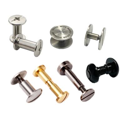 China Book of Pan Stainless Steel Flat Head Blinding Chicago Screw M2 M3 M4 M5 M6 Chicago Screw Men's Women's Leather Screw for sale