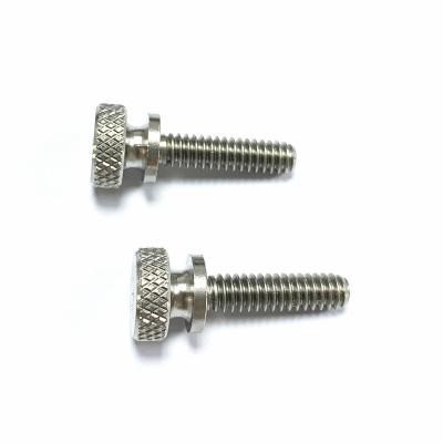 China Custom Black 6-32 Pan Porcelain Screw Fasteners Manufacturer Flat Screws 3mm Head Knurled Large Head Thumb Screw for sale