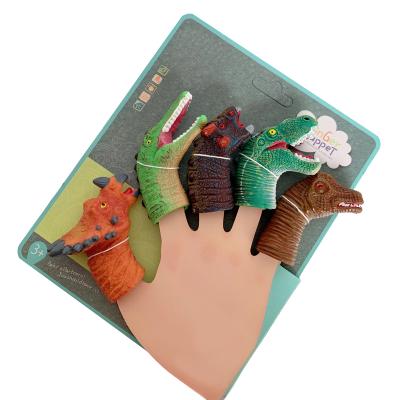 China Kindergarten Animal Finger Gloves Family Doll Finger Dinosaur Puppet Baby Interactive Toy TL-17 for sale