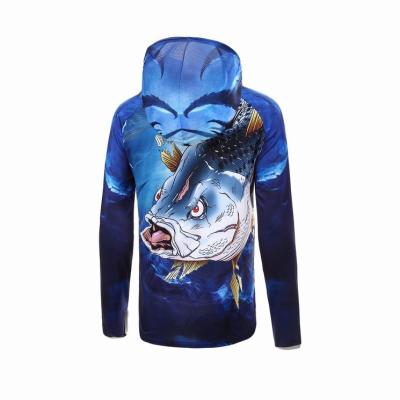 China Baeybe Antibacterial UPF50+ Fishing Clothes For Men Long Sleeve Breathable Quick Dry Shirt Sweatshirts Shark Printing for sale