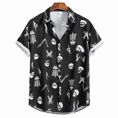 China Baeybe2022 anti-shrink border commercial men's print trend street personality fashion digital shirt skull for sale