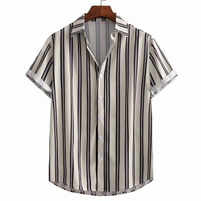 China Baeybe2022 commercial fashion cross border anti-shrink print casual striped men's digital shirt for sale