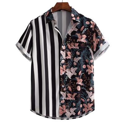 China Fashion Baeybe2022 commercial border anti-shrink stitching European and American trends printed men's digital shirts for sale