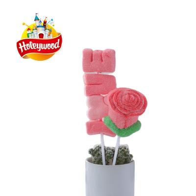 China 28G Natural FRUIT FLAVOR ROSE SHAPE MARSHMALLOW for sale