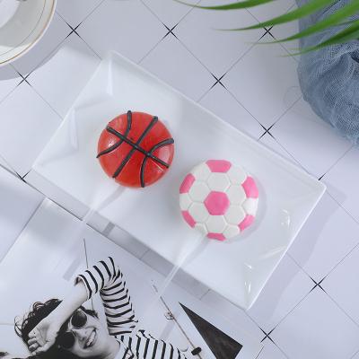 China Full Size Lollipop Hard Candy Football Lollipop Customized Delicious Candy OEM Lollipop for sale