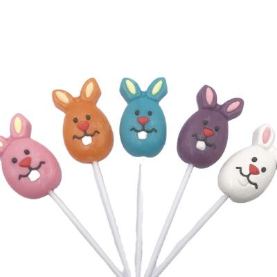 China Natural Bunny Lollipop Bunny Easter Candy Hard Candy Private Label for sale