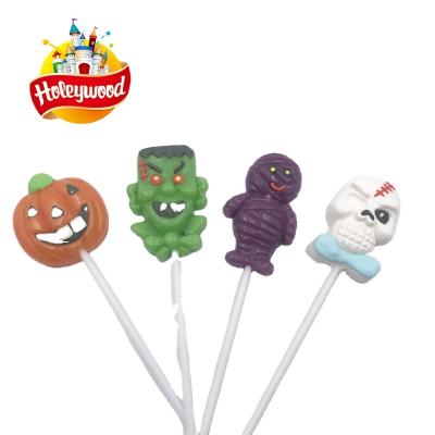 China Natural Halloween Lollipop Hard Candy Pumpkin Monster Ghost Candy for sale