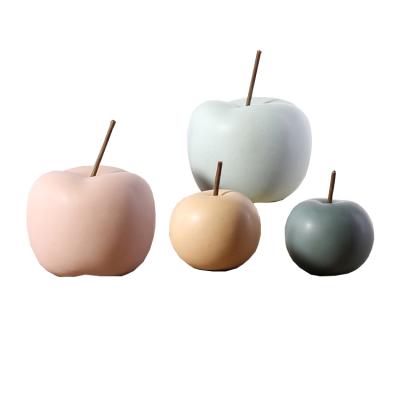 China 100% Handmade Creative Home Decoration Craft Gift Apple Decoration Ceramic Fruit For Decor for sale