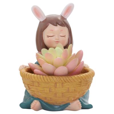 China Cute bonsai baby resin ornaments open lovely succulent pot home and garden decoration flower pots for sale