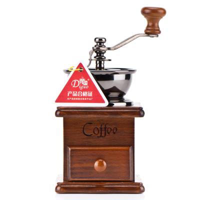 China Classic Wooden Roller Grinder Car Vintage Style Hand Crank Coffee Grinder Coffee Grinders for sale