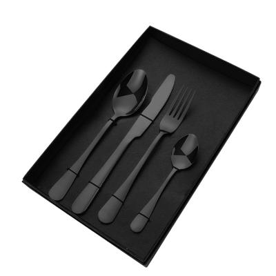 China Sustainable Rose Gold Flatware Cutlery Set Stainless Steel Utensil Forks Spoons Knives Set With Gift Box for sale