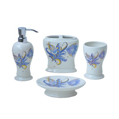 China Sustainable Manufacturer Ceramic Bathroom Accessories Set For Hotel Bathroom Home Decor for sale