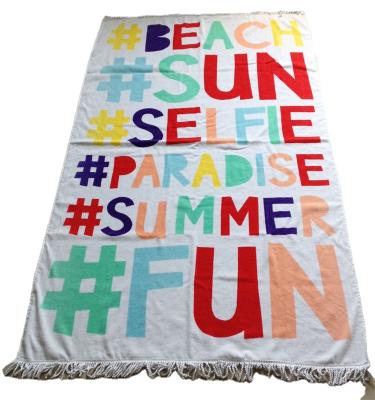 China Sustainable High Quality Turkish Cotton Jacquard Beach Towel With Logo for sale