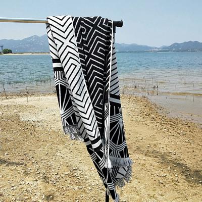 China Free Printing Square Custom Made Extra Large Sand Beach Towel Good Quality 100% Cotton Soft Beach Towel for sale