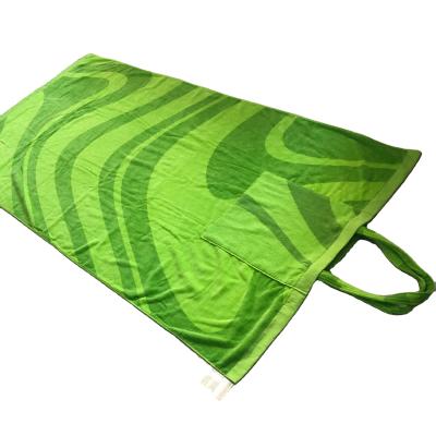 China Beautiful and practical viable to carry with you cotton folding beach towel custom backpack for sale