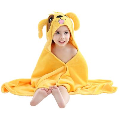 China Baby Microfiber Bath Towel Bathrobe Child Safe Hooded Cover Animal Blanket Towel for sale