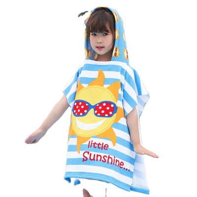 China Child Safe China Factory Printed Microfiber Bath Baby Changing Hooded Beach Towel for sale