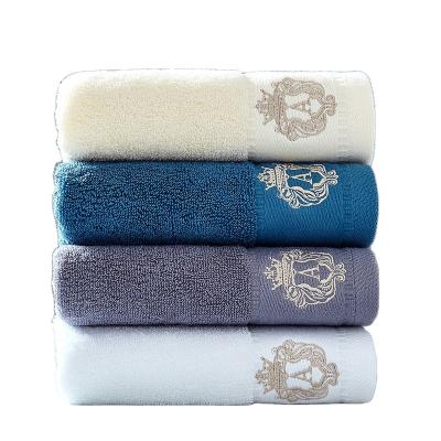 China Sustainable Logo Custom Embroidered Hotel 100% Cotton Bath Towel for sale