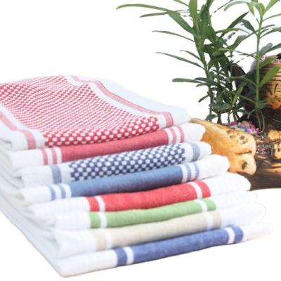 China Makeup Removal Tea Towel 100% Turkish Cotton Yarn-Dyed Jacquard Custom Logo With Lace Kitchen Towel for sale