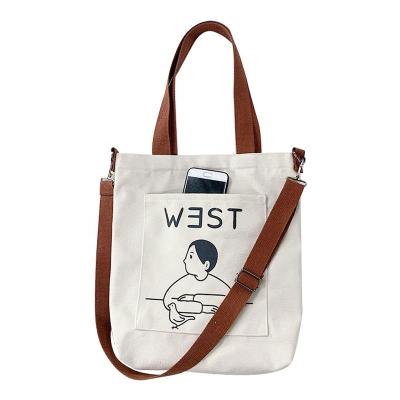 China Others Factory Direct Sale Custom Printed Logo Cotton Canvas Bag With Handle Crossbody Bag for Woman Shopping for sale