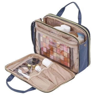 China Factory Directly Selling Durable High Quality Portable Stand Up Cosmetic Bag Travel Organizer Makeup Cosmetic Case For Travel for sale