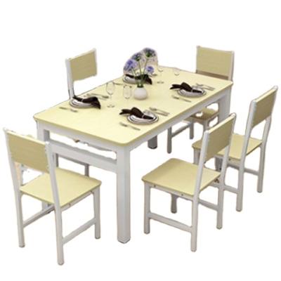 China Industrial Coated Wooden Restaurant Chair Table Dining Furniture Modern Tables And Chairs For Cafe Dining Room Hotel Apartment for sale