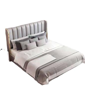 China Factory Price Modern Italian Expandable Bed Room Furniture Lift Storage Leather Bed for sale