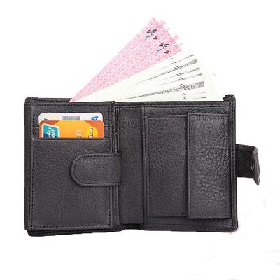 China High quality hot sale men's female money coin purse leisure short leather wallet business cash card holder wholesale in stock for sale