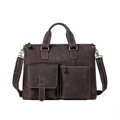 China High Quality Crazy Horse Vintage Men's Hot Selling Leather Messenger Bag Oiled Leather Vintage Messenger Bag OEM Logo Messenger Bag for sale