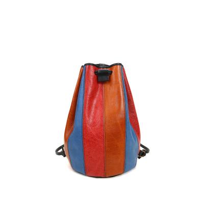 China Other factory OEM custom ODM cowhide student school bag drawstring water resistant logo printed made in china for sale