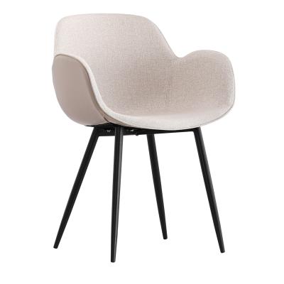 China Dining Chair Luxury Modern Leather Cover Hotel Room Furniture PU Plastic Coffee Dining Chair With Metal Legs for sale