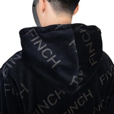 China Finch Garment Custom Logo Anti-wrinkle laser velvet zipper hoodie tracker unisex suit set sweatpants and hoodie set premium for sale