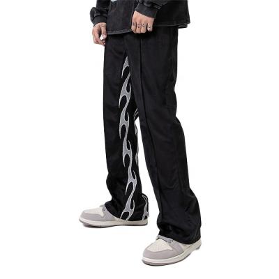 China wholesale Finch Garment men streetwear Anti-wrinkle straight leg drawstring sweatpants custom hip hop printed pants for sale