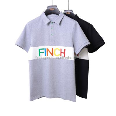 China Polo Shirts 100% Embossing Finch Garment 2022 Anti-Wrinkle Logo T-shirt Men's Polo Shirt Color Block Polo Shirt Custom Cotton Multi Silicone for sale