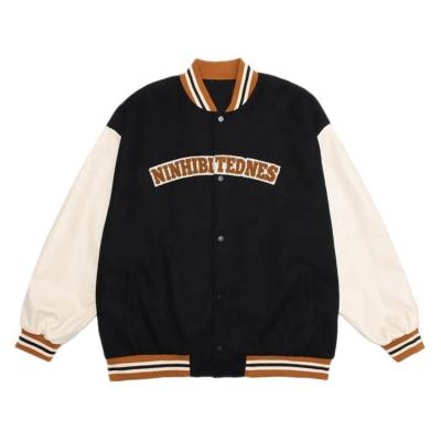 China Custom Made Chiffon Chenille Embroidery Jacket Breathable Casual Men's Varsity Baseball Jackets for sale