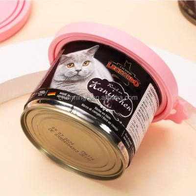 China Factory price viable reusable 3 in 1 storage container cover silicone cat dog pet food can cover lids for sale