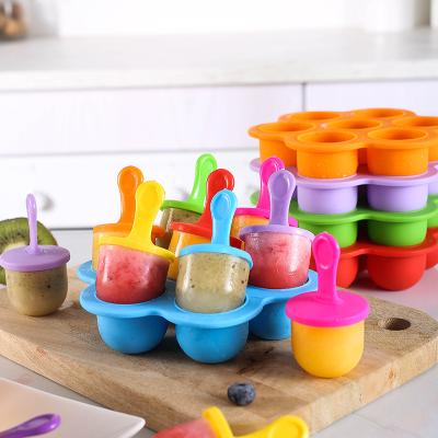 China Viable Factory Price DIY Reusable Ice Pops Maker Silicone Popsicle Mold Silicone Ice Cream Mold for sale