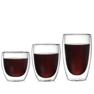 China Coffee Espresso Tea Double Wall Borosilicate Glass Stocked Cups for sale