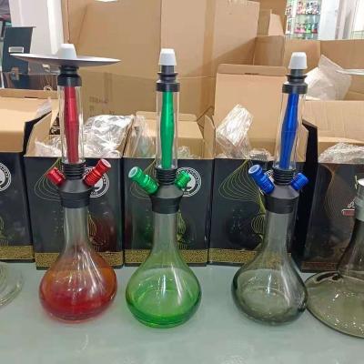 China Hot Sale Eco-friendly Cheap Wholesale Middle East Glass Steel Hookah Set for sale