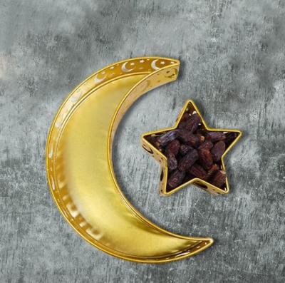 China Durable NEW moon star decoration eid tray Ramadan serving tray for sale