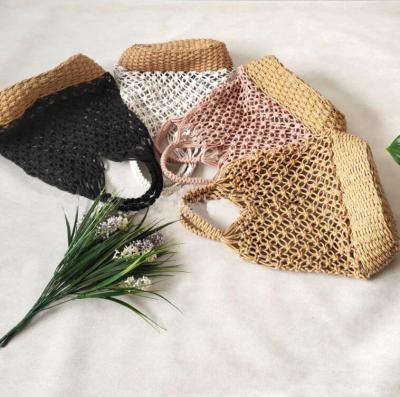 China 2022 Hot Sale Eco-friendly 100% Cotton Macrame Rope Bag Multi Color Crochet Bag Basket Bags for sale