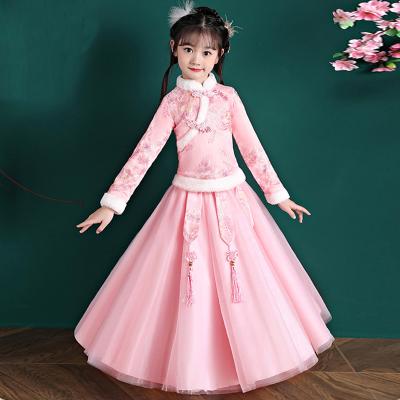 China Long Sleeve Children Embroider Ancient HanFu Student Costume Boy &Girls Birthday Party Perform Robe Traditional Chinese Long Dress Photography Clothes for sale