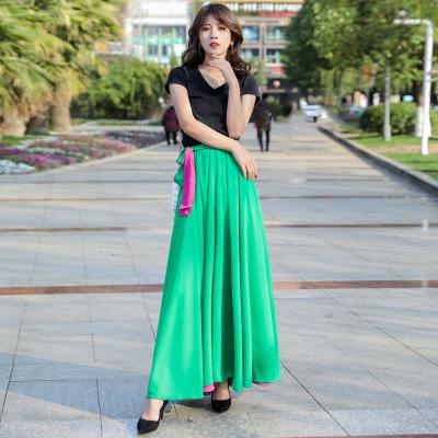 China Factory Custom Long Chiffon Dance Skirt Latin Women's Plus Size Muslim Candy Color Candy Color Slim Broken Skirt 2022 New for sale