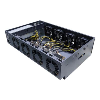 China With fan wholesale B75 B85 X79 motherboard chassis 8 gpu 65mm spacing motherboard split case with power supply 8gpu 55mm 65mm 70mm for sale