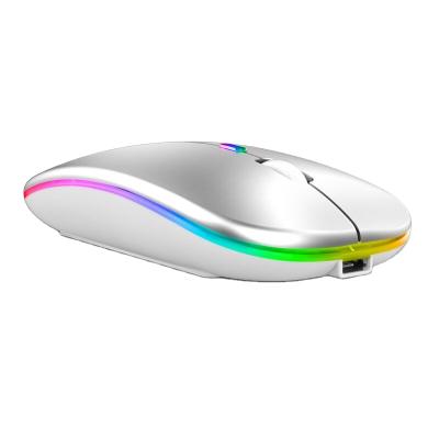 China 2.4Ghz RGB LED Backlit Charging Wireless Mouse For PC Laptop Computer Mice Colorful Gamer Rechargeable Mouse for sale