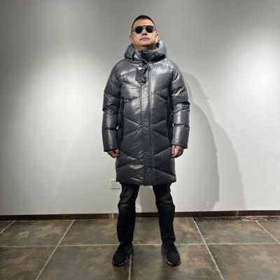 China Fashion High Street Breathable High Quality Cotton Or White Duck Down Filling Hoodie Puffer Jacket For Men Parka Coat for sale